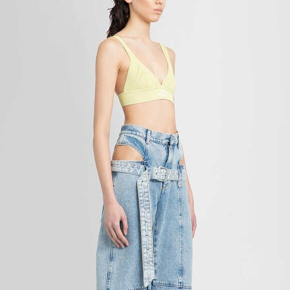 Hip Cutout Belted Light Wash Straight Leg Jeans Pants - Picture 5 of 7